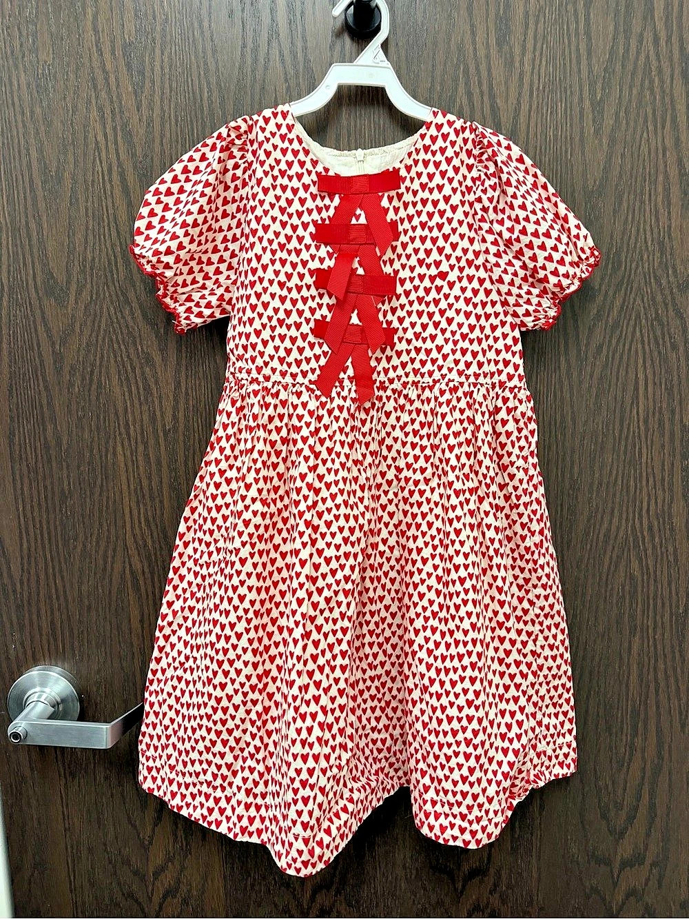 Pink Chicken Girls Stevie Dress - Red Mini Hearts Girls 10Y